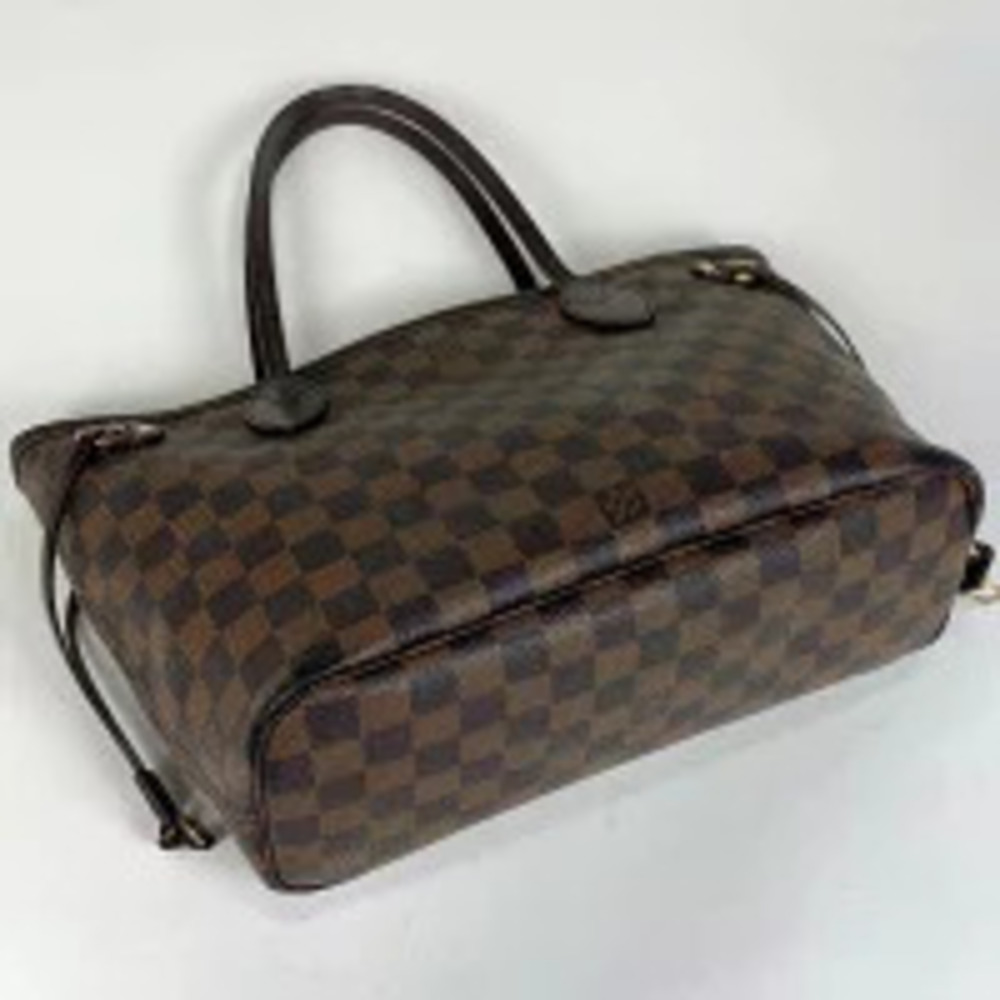 Louis Vuitton Tote Neverfull Bag Handbag Shopping Brown Damier Brown